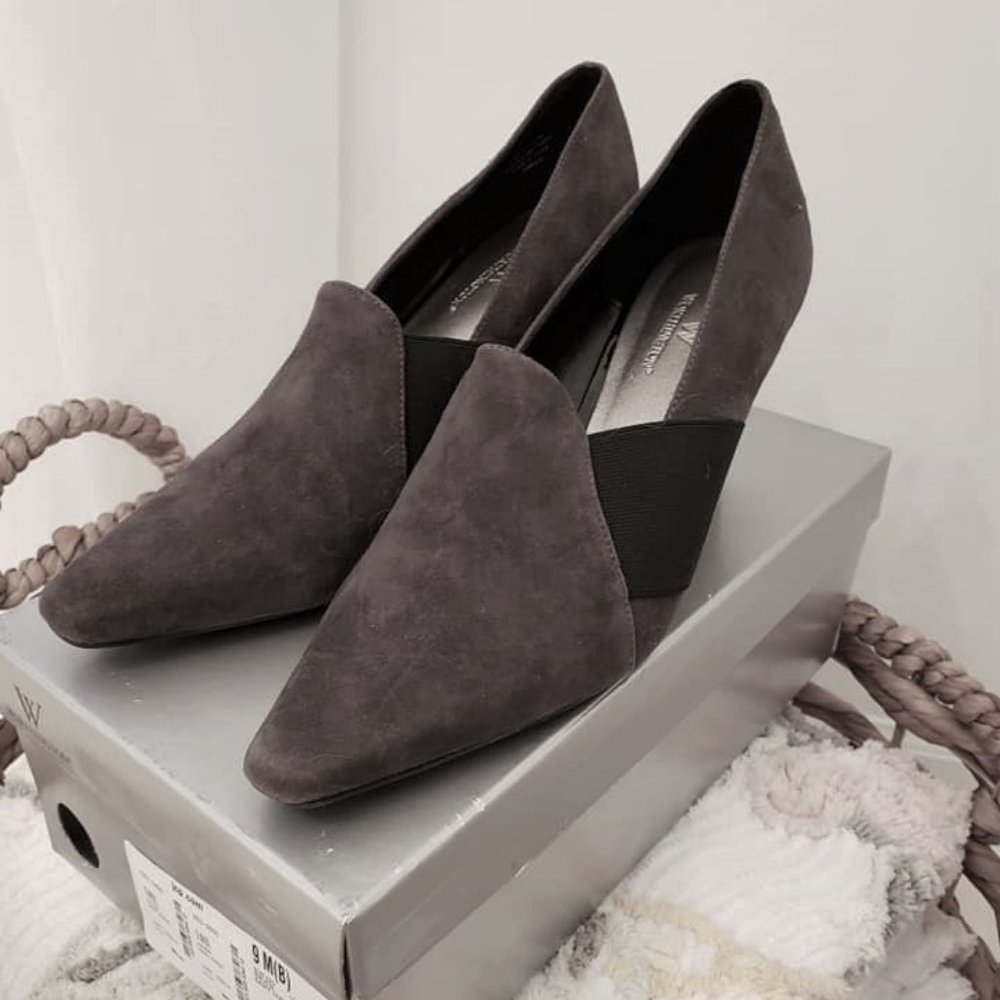 Worthington Shoes Heels Size 9 Raven Gray Suede